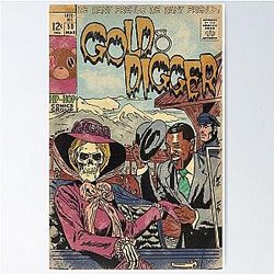 Kanye West Gold Digger Hip Hop Comics Parody Poster