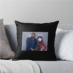 Misato and Kanye West Throw Pillow