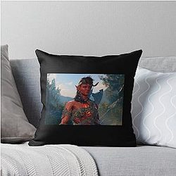Karlach the Tiefling Barbarian Adventurer Throw Pillow