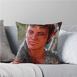 Karlach the Tiefling Barbarian close up Throw Pillow