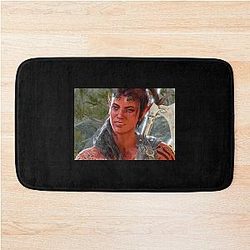 Karlach the Tiefling Barbarian close up Bath Mat