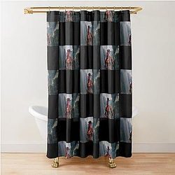 Karlach the Tiefling Barbarian Adventurer with Broken Horn Shower Curtain
