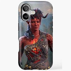 Karlach the Tiefling Barbarian Adventurer with Broken Horn iPhone Case