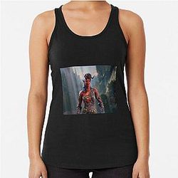 Karlach the Tiefling Barbarian Adventurer with the Broken Horn Racerback Tank Top