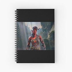 Karlach the Tiefling Barbarian Adventurer with the Broken Horn Spiral Notebook.