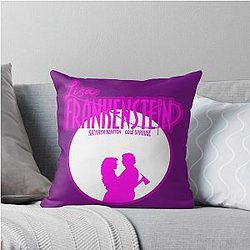 Carla Gugino, Kathryn Newton and Cole Sprouse, Lisa Frankenstein movie Throw Pillow