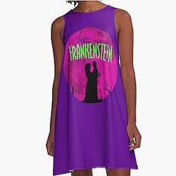 Lisa Frankenstein movie Carla Gugino, Kathryn Newton, Cole Sprouse, A-line dress