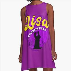 Lisa Frankenstein: A Whimsical Tribute to an All-Star Cast Carla Gugino, Kathryn Newton, Cole Sprouse, Lisa Frankenstein movie A-Line Dress