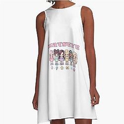 Katseye Music K-Pop Graphi Katseye Gnarly Chibi A-Line Dress