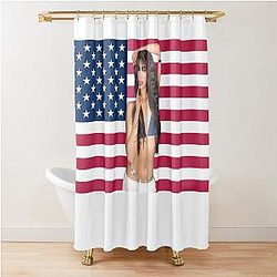 Katseye Sophia American Flag Shower Curtain