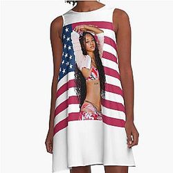 Katseye A-Line American Flag Dress