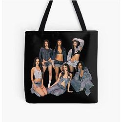 Katseye Denim Group Outfit All Over Print Tote Bag