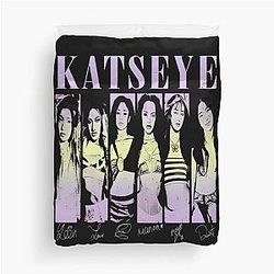 Vintage Katseye Music Kpop Graphics Beautiful Chaos Duvet Cover