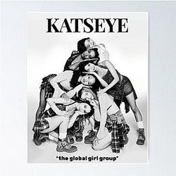 Katseye Group Black White Poster
