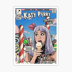 Retro Comic Katy Perry Music Artwork Sticker
