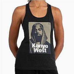 Kanye West Art Chiffon Racerback Tank Top for Fan Gift for Hip Hop Lovers