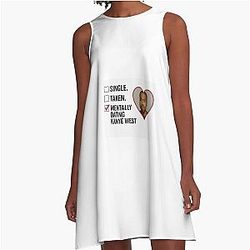 Kanye West
Mentally Dating
Christmas Birthday Boyfriend Meme Funny Prank A-Line Dress