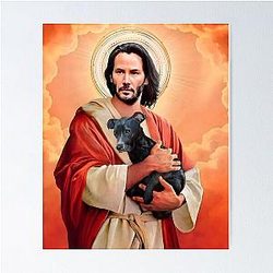 Keanu Reeves as Saint Poster 

 clean title: Keanu Reeves Saint Poster