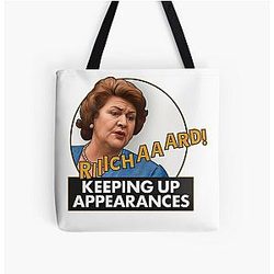 Keeping Up Appearances - Hyacinth Bucket - Patricia Routledge - Richard Bouquet All Over Print Tote Bag