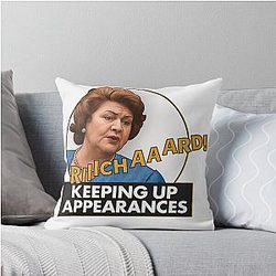 Keeping Up Appearances - Hyacinth Bucket - Patricia Routledge - Richard Bouquet Throw Pillow
