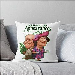 Keeping Up Appearances - Hyacinth Bucket - Patricia Routledge - Richard Bouquet Throw Pillow