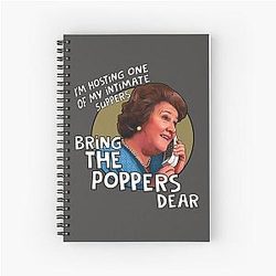 Hyacinth Bucket Bringing the Chrstmas Poppers Keeping Up Appearances Spiral Notebook