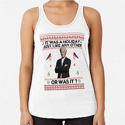 Keith Morrison Christmas Sweater True Crime Ugly Christmas Sweater It Was a Holiday Racerback Tank Top