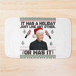 Keith Morrison Christmas True Crime Ugly Christmas It was a holiday Party Sweatshirt True Crime Ugly Sweater Funny Christmas Bath Mat