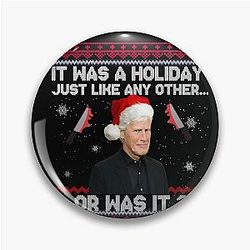 Keith Morrison Christmas True Crime Ugly Christmas Sweater it was a holiday like any other Party True Crime Ugly Funny Christmas Sweater Pin