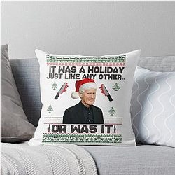 Keith Morrison christmas sweater True Crime Ugly Christmas Sweater Party Sweatshirt True Crime Funny Christmas Sweater Throw Pillow