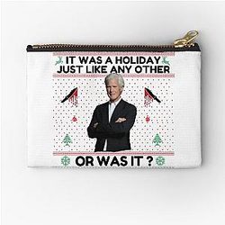 Keith Morrison Christmas Sweater True Crime Ugly Christmas Sweater Party Sweatshirt True Crime Ugly Sweater Funny Christmas Sweater Zipper Pouch