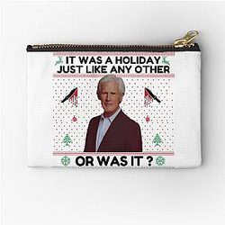 Keith Morrison Christmas Sweater True Crime Ugly Christmas Sweater Party Sweatshirt True Crime Ugly Sweater Funny Christmas Sweater Zipper Pouch