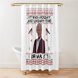 Keith Morrison True Crime Ugly Christmas Sweater Party Funny Christmas Sweater Shower Curtain