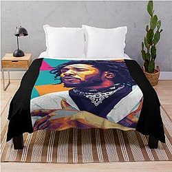 Kendrick Lamar Pop Art Throw Blanket