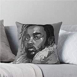 Kendrick Lamar Cartoon Throw Pillow