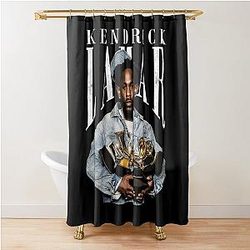 Vintage Kendrick Lamar Holding Grammy Awards For Art Lovers, Gift For Album Cover Collectors Shower Curtain
