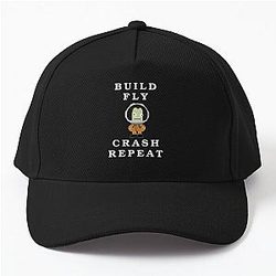 Build fly crash repeat, Kerbal space program, Baseball Cap