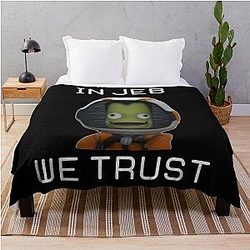 In Jeb We Trust Kerbal Space Program Throw Blanket