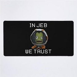 In Jeb We Trust - Kerbal Space Program Desk Mat