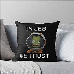 In Jeb We Trust Kerbal Space Program Throw Pillow
