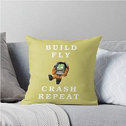 Build, Fly, Crash Repeat, Kerbal Space Program, Kerbals Throw Pillow