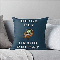 Build fly repeat Kerbal space program Kerbals Throw Pillow