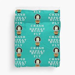 Build fly crash repeat The Kerbal Space Program Kerbals Duvet Cover