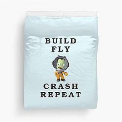 Build fly crash Kerbal space program Kerbals kids cartoon Duvet Cover