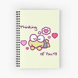 Cute Keroppi Frog – Thinking of You Love Kawaii Design Spiral Notebook