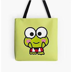 Jump into Joy with Keroppi All Over Print Tote Bag