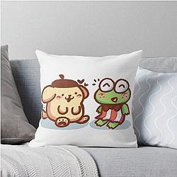 Pom Keroppi Throw Pillow