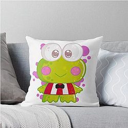 Keroppi Color Splash Throw Pillow