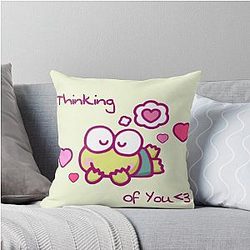 Cute Keroppi Frog Design Throw Pillow