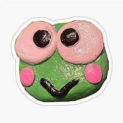Keroppi clay art sticker.